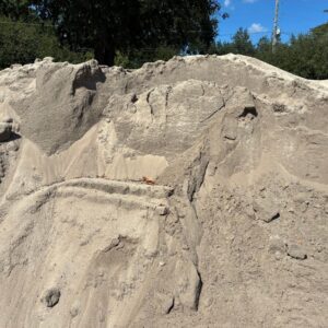 EarthMax premium topdressing blend stockpile at Pinestraw Place, Lexington SC